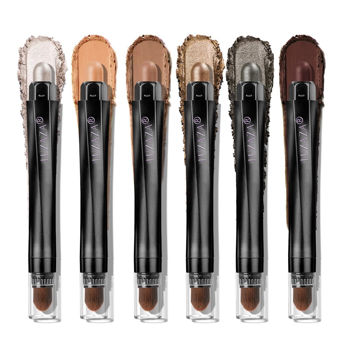 LUXAZA PRO 6PCS Eyeshadow Stick Set in Brown Latte front view
