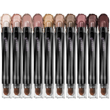LUXAZA PRO Brown Eyeshadow Stick Set 10PCS with neutral shades