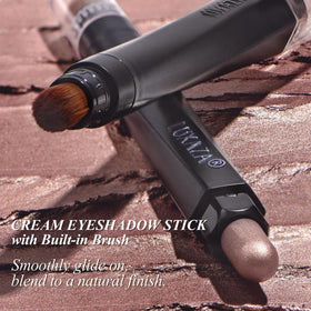 LUXAZA PRO Brown Eyeshadow Stick Set displayed with makeup accessories