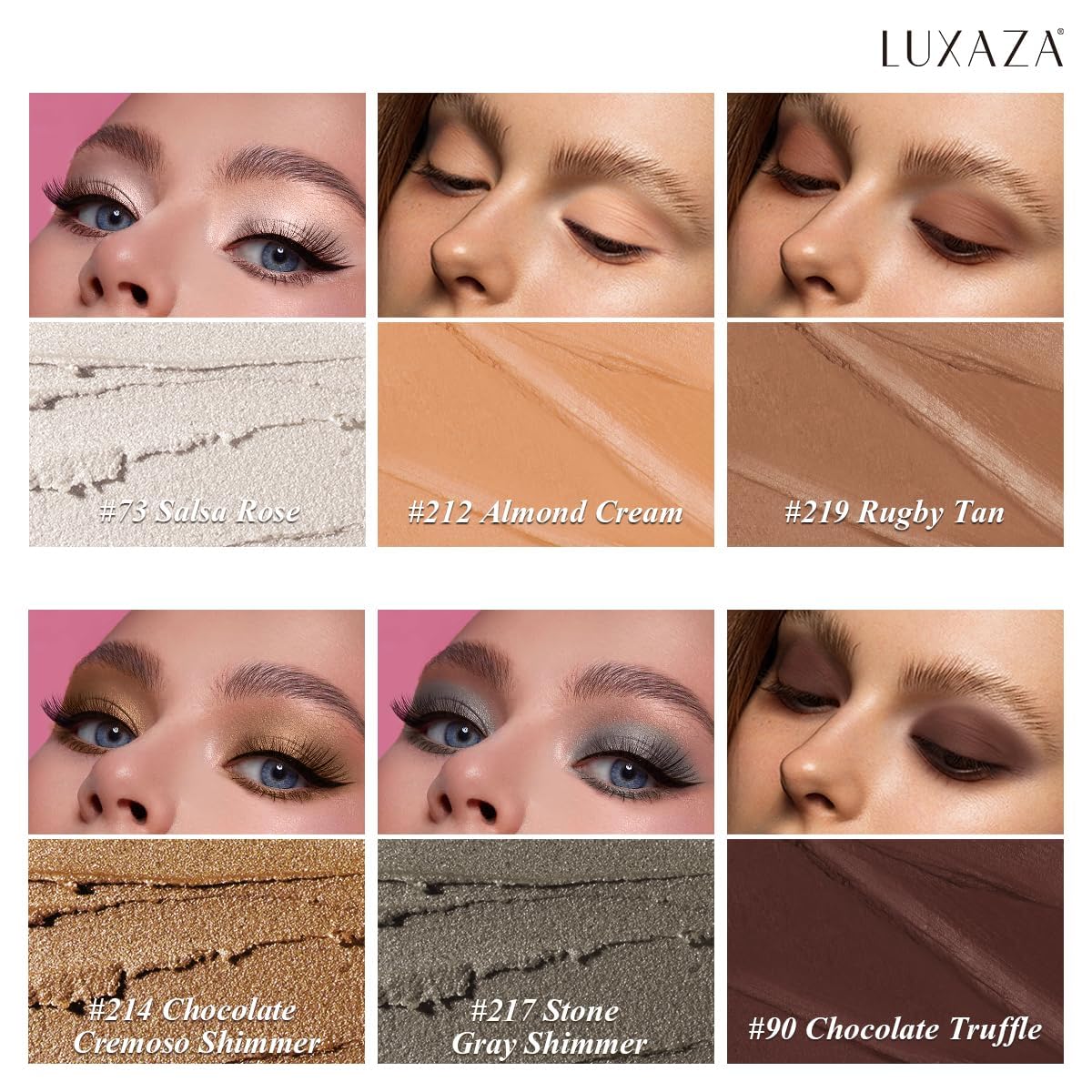 LUXAZA PRO Eyeshadow Stick showing built-in blending brush