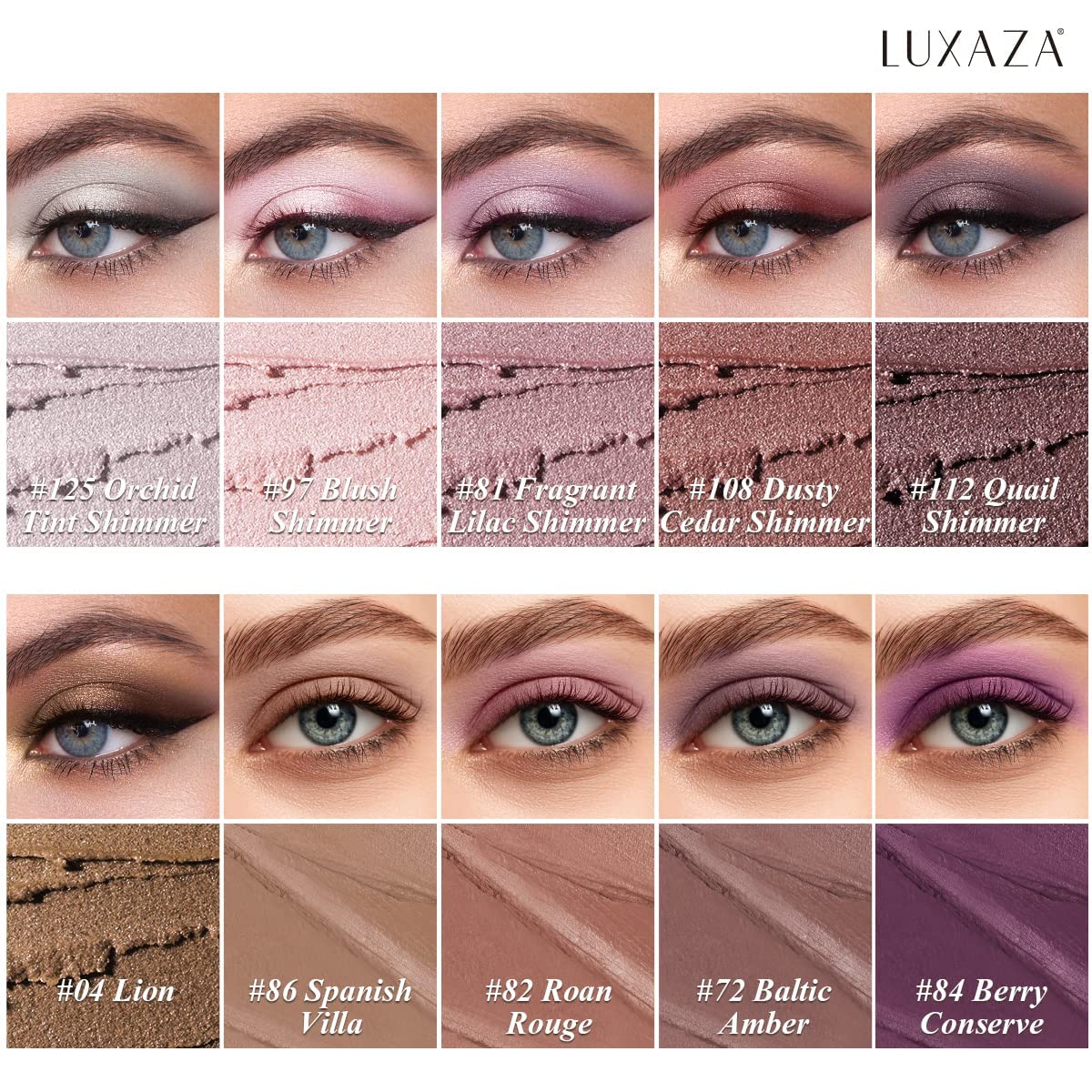 LUXAZA PRO Plum Eyeshadow Stick Set 10PCS Cocoa Crush packaging