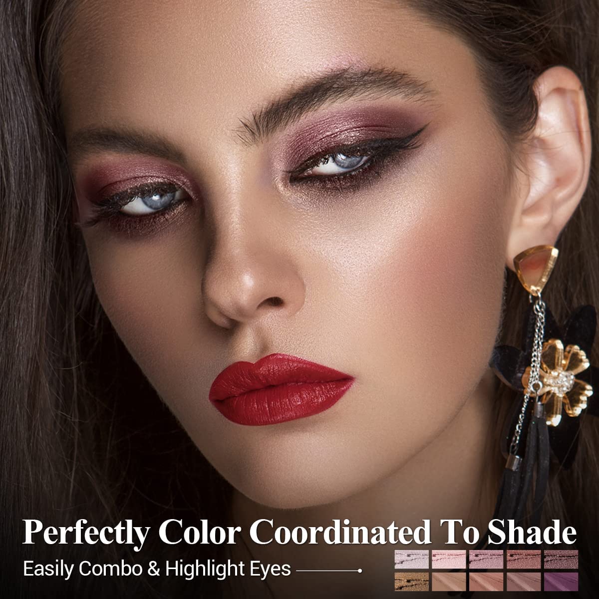LUXAZA PRO Plum Eyeshadow Stick Set 10PCS in use on model