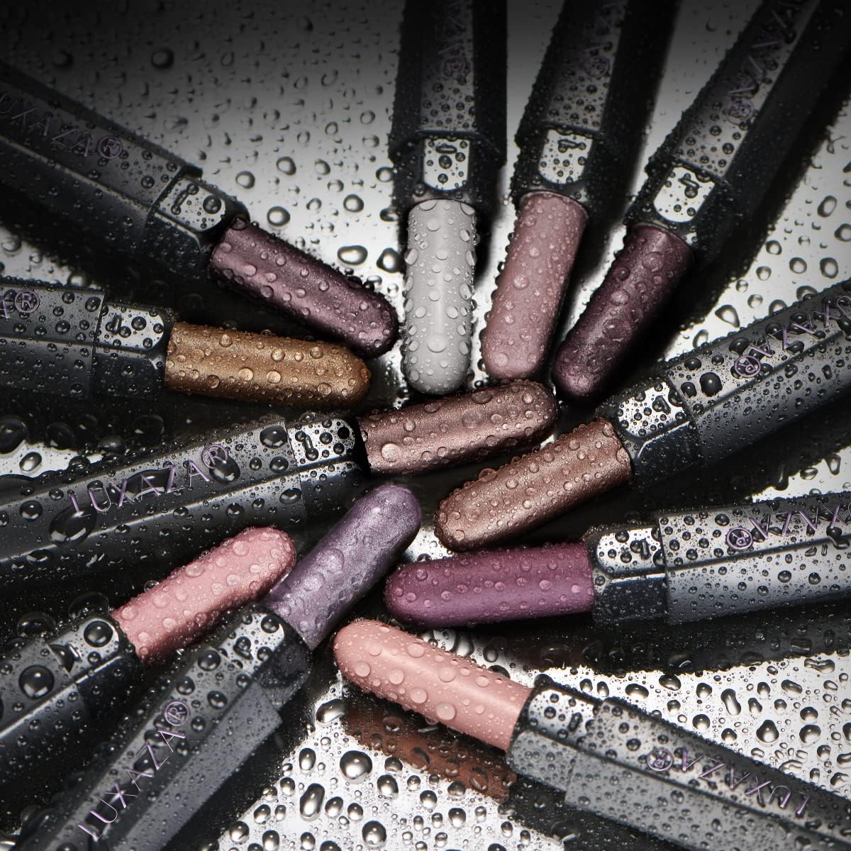 LUXAZA PRO Plum Eyeshadow Stick Set 10PCS with blending brush