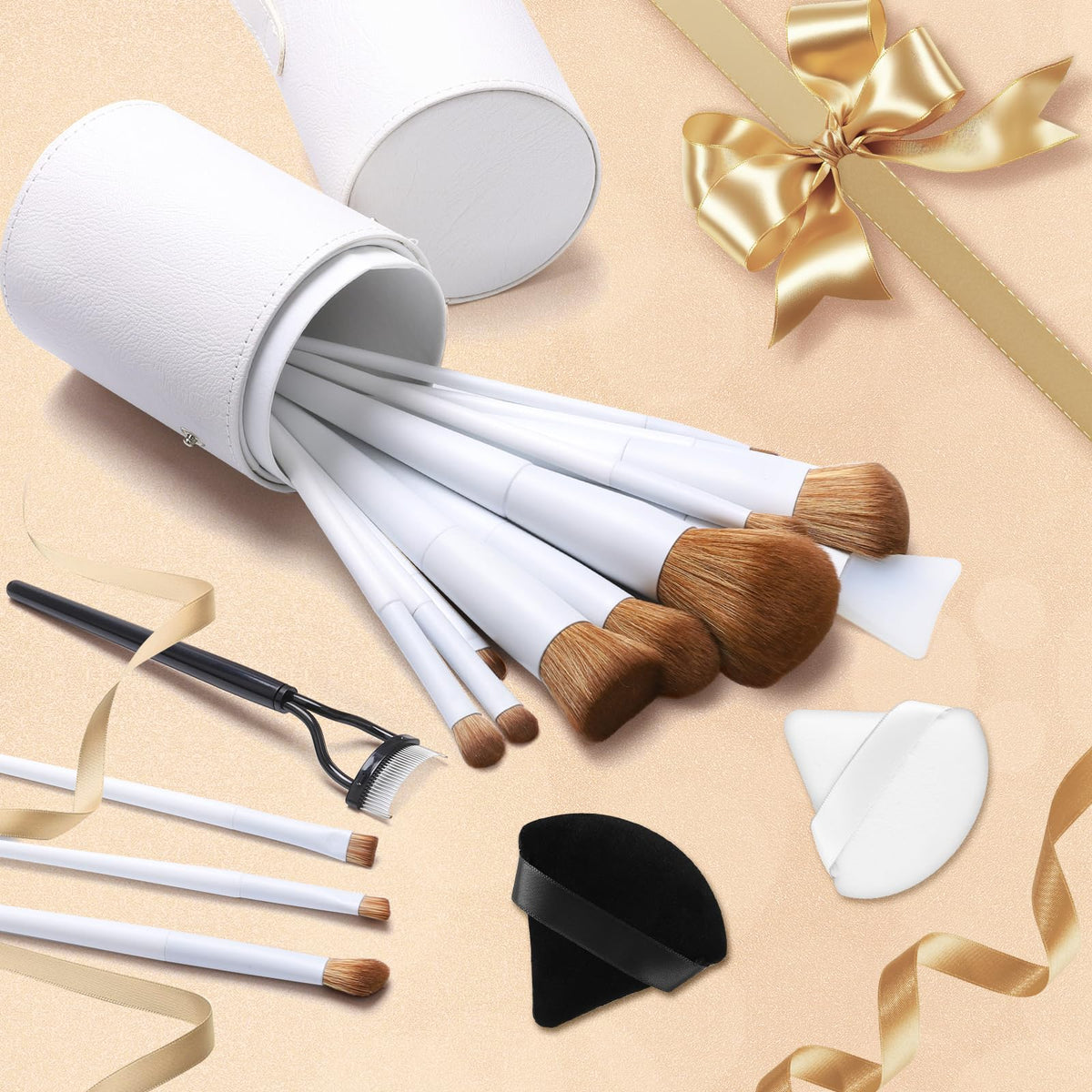 LUXBRU ergonomic wooden handle makeup brushes