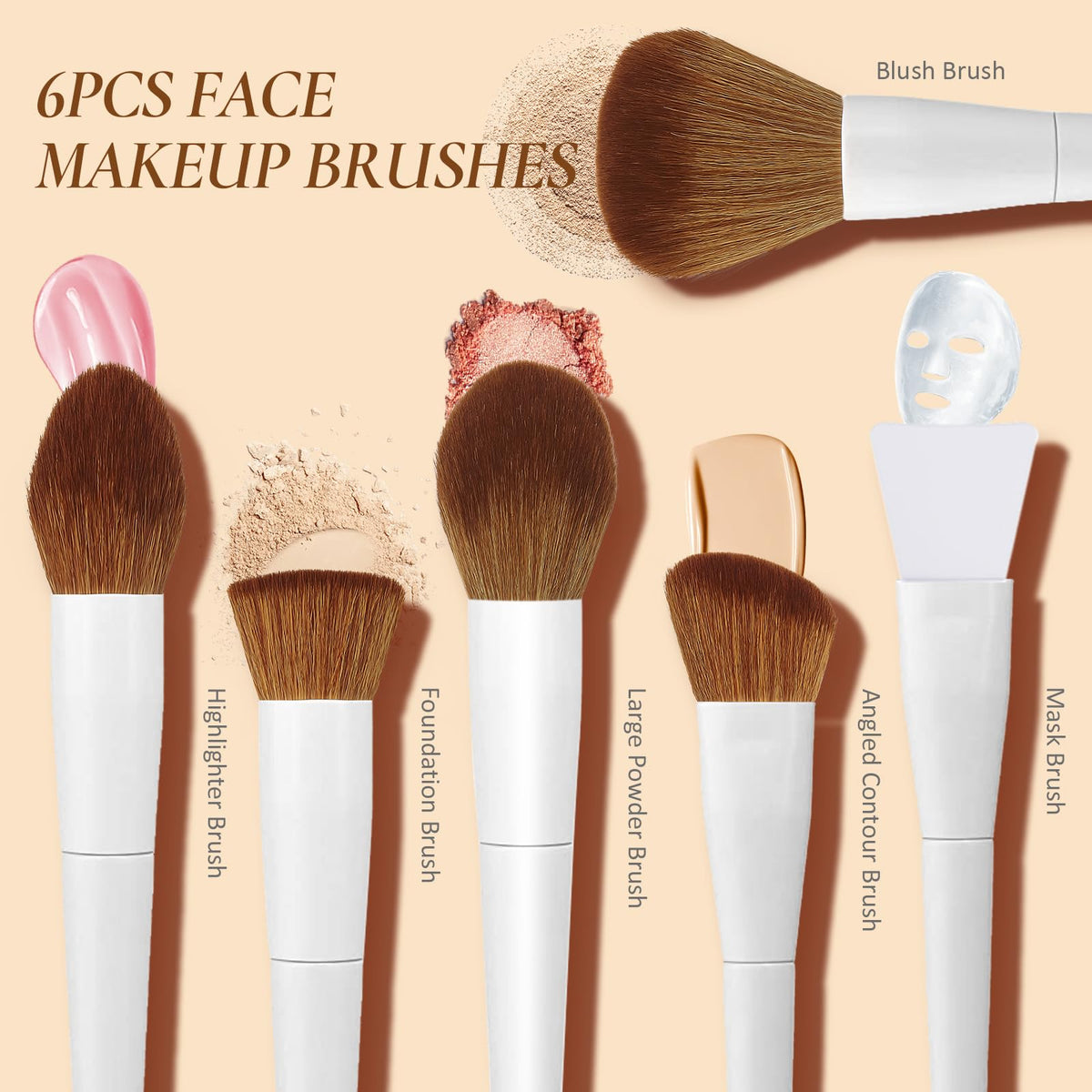 LUXBRU makeup brushes including foundation and eyeshadow brushes