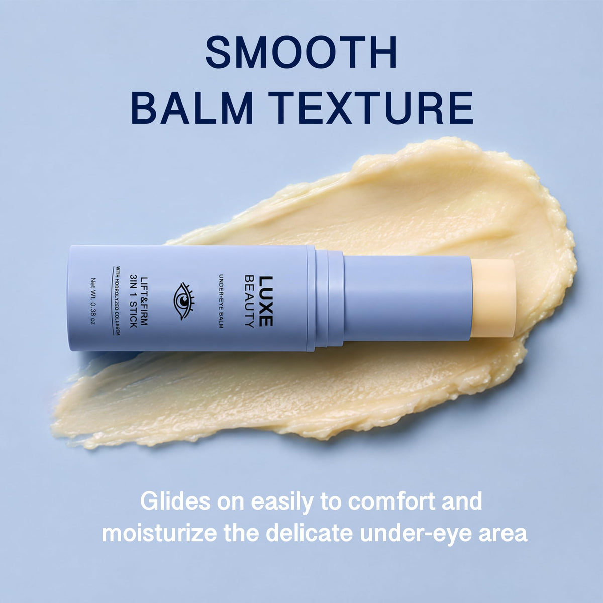 LUXE BEAUTY Under-Eye Balm Stick opened showing balm