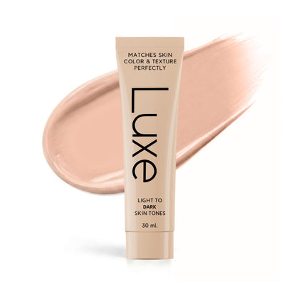 LUXE Color Changing Foundation front view with white formula
