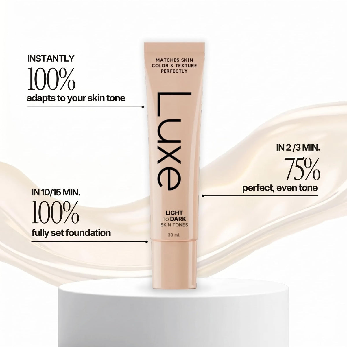 LUXE Color Changing Foundation Medium lifestyle shot