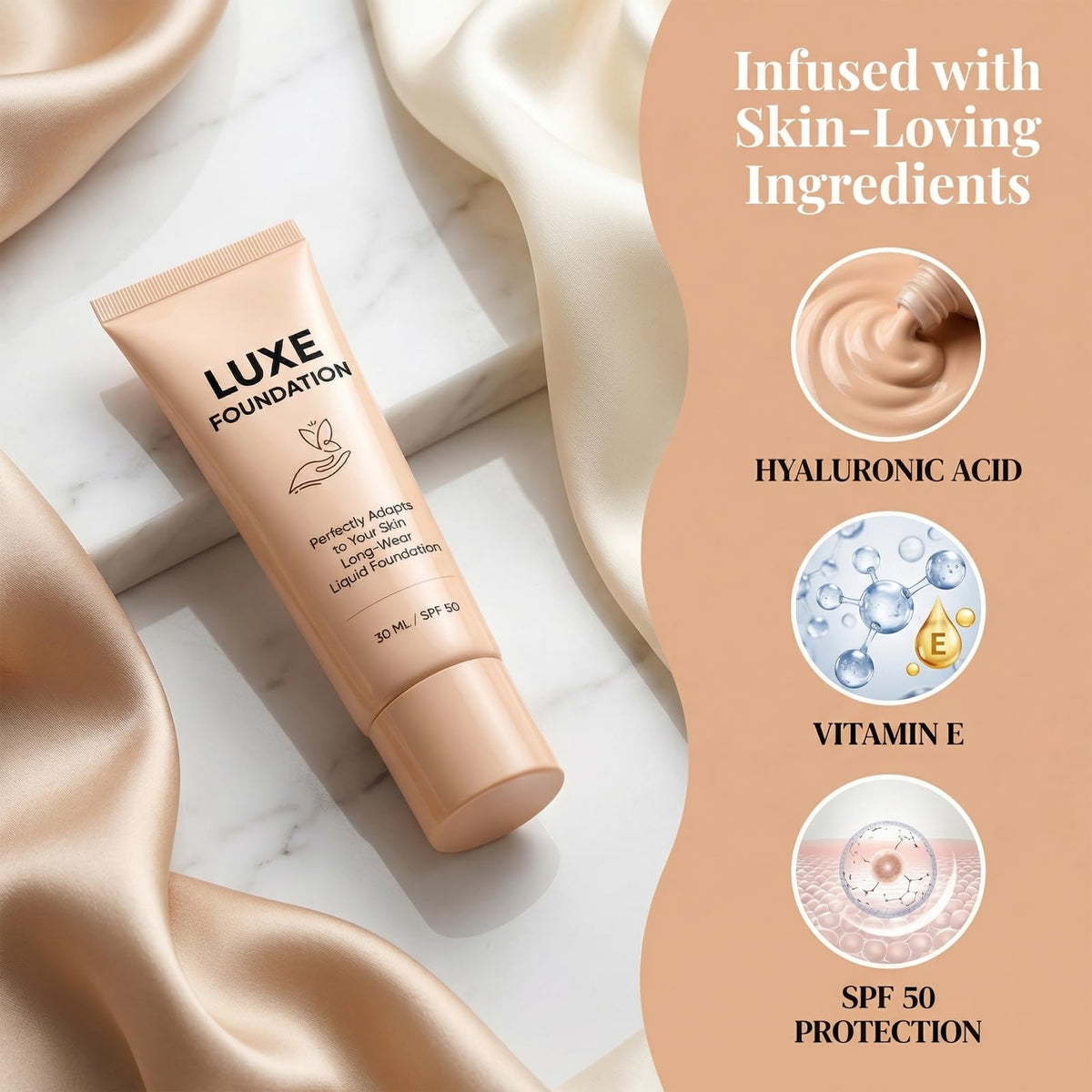 LUXE FOUNDATION colour changing foundation application on skin