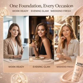LUXE FOUNDATION colour changing foundation in use outdoors