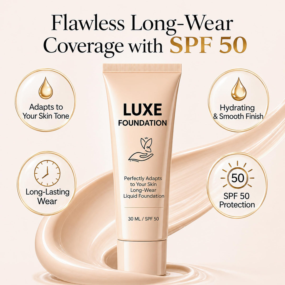 LUXE FOUNDATION colour changing foundation texture close-up