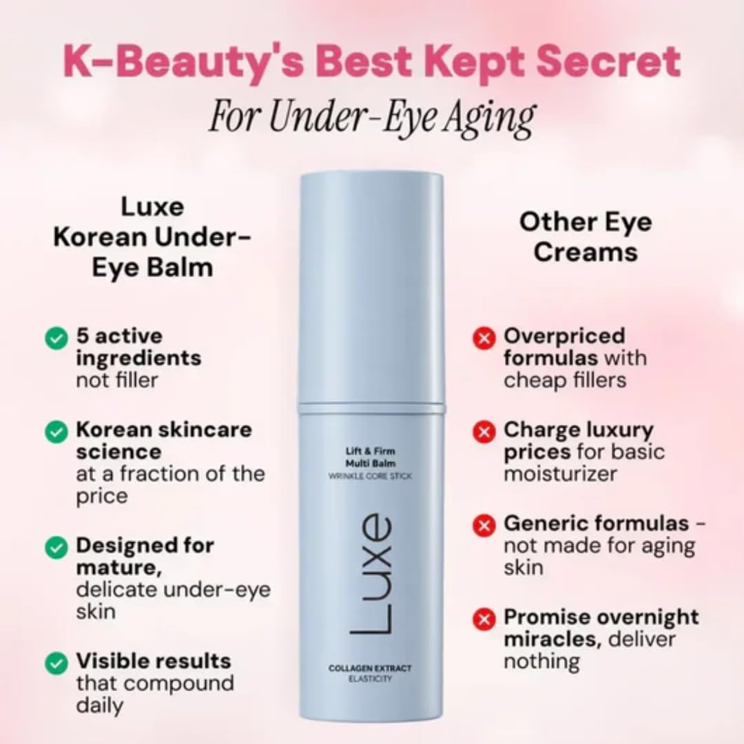 LUXE Korean Under Eye Balm with natural lighting