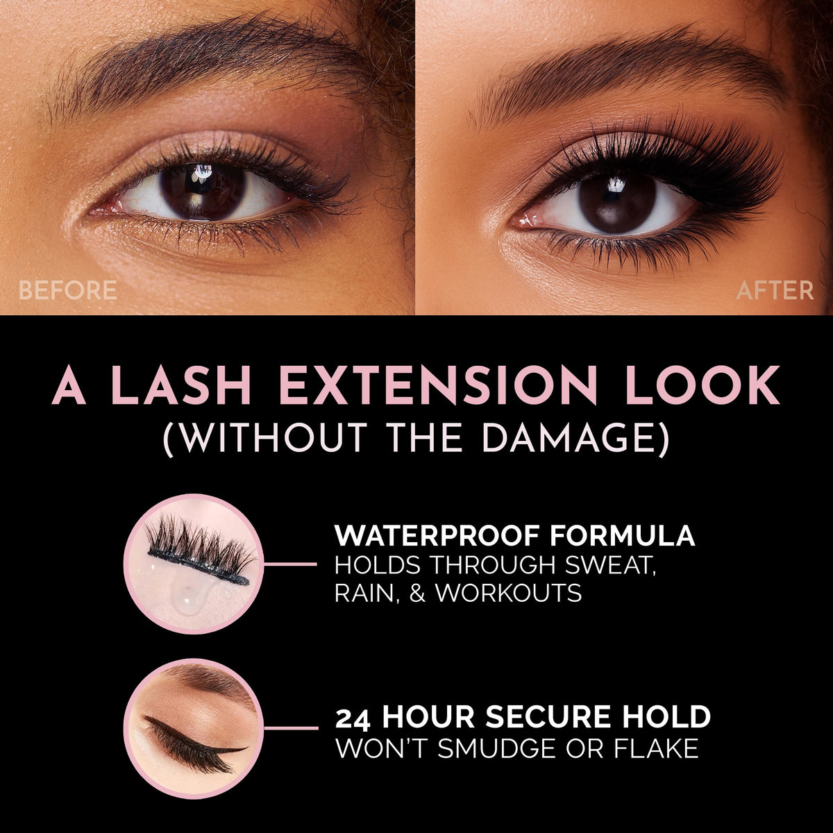 Luxillia Magnetic Eyelashes displayed with applicator kit