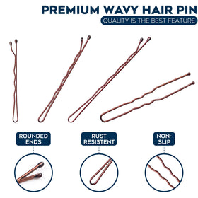 Luxurecourt U-shaped bobby pins in brown colour