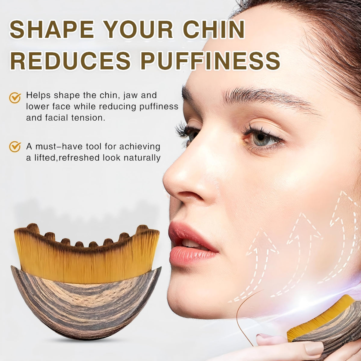 Lymphatic Contour Face Brush displayed with skincare products