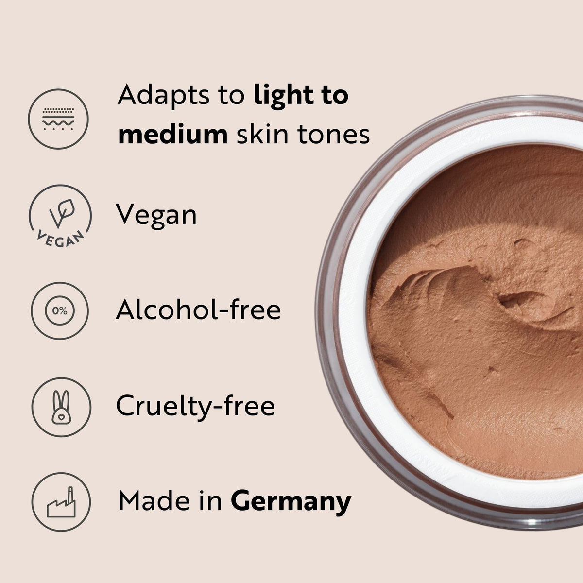 M. Asam Magic Finish Make-up Mousse shades displayed