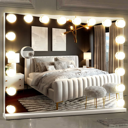 M MIVONDA Hollywood Vanity Mirror front view with 18 LED bulbs