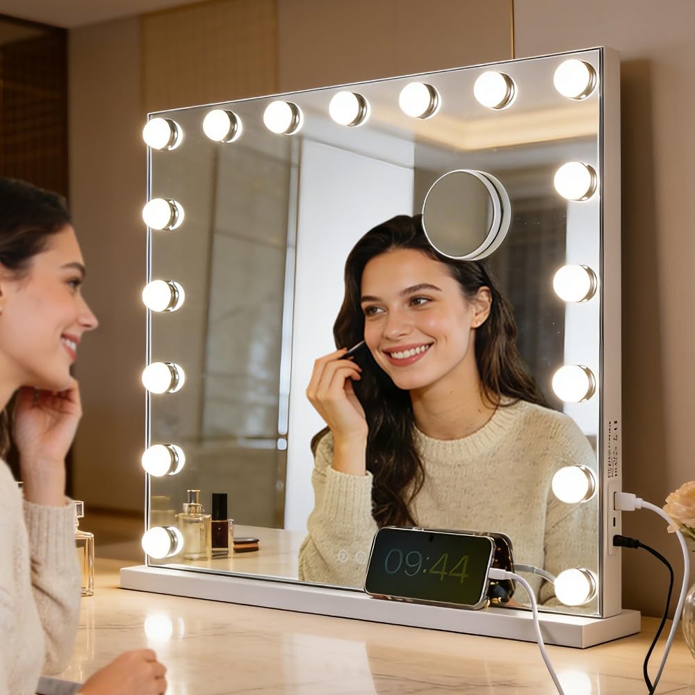 M MIVONDA Large Vanity Mirror with 10X magnifying mirror attached