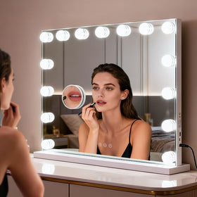 M MIVONDA Lighted Makeup Mirror side view showing USB port