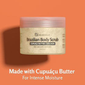 M3 Naturals Brazilian Body Scrub on bathroom counter