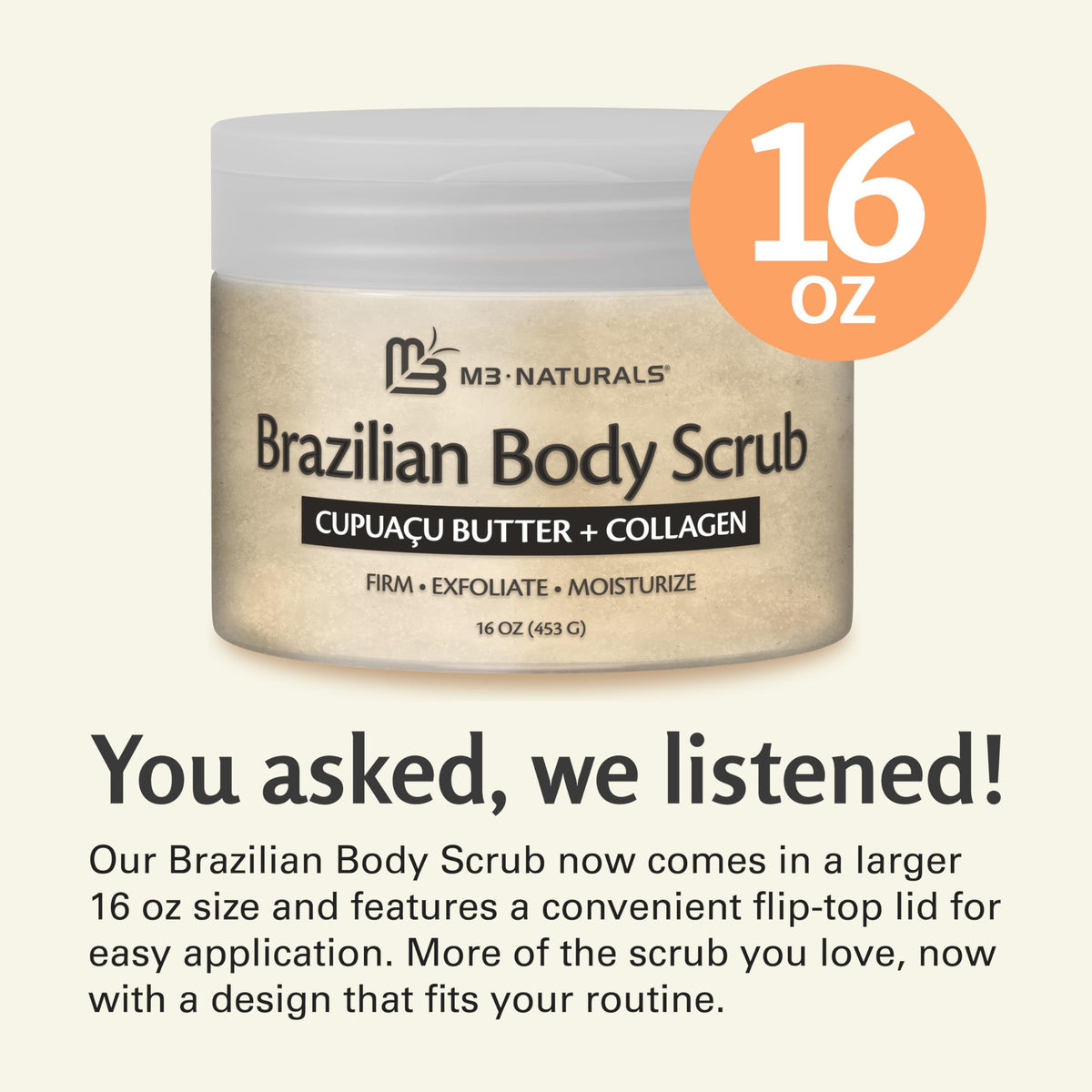 M3 Naturals Brazilian Body Scrub with natural ingredients