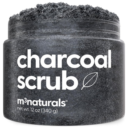 M3 Naturals Exfoliating Charcoal Scrub 12 oz front view
