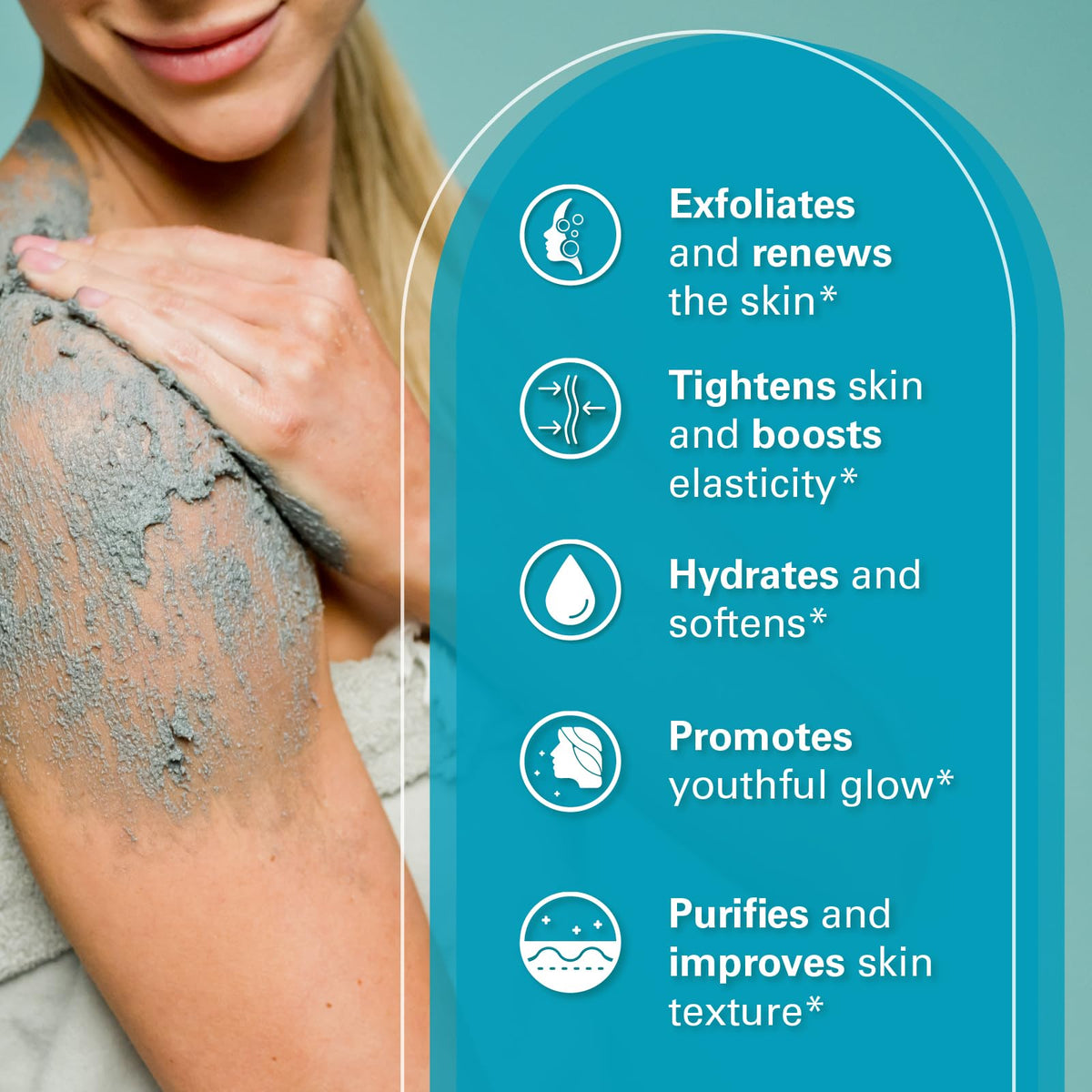 M3 Naturals Exfoliating Charcoal Scrub application on skin