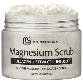 M3 Naturals Magnesium Body Scrub 16oz front view with packaging