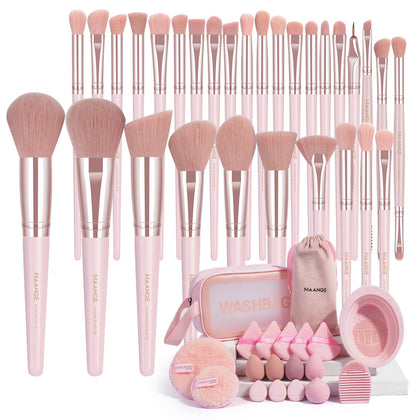 MAANGE 49 Pcs Makeup Brush Set with velvet bag front view