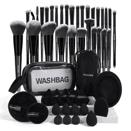 MAANGE 49 Pcs Makeup Brush Set with velvet bag front view