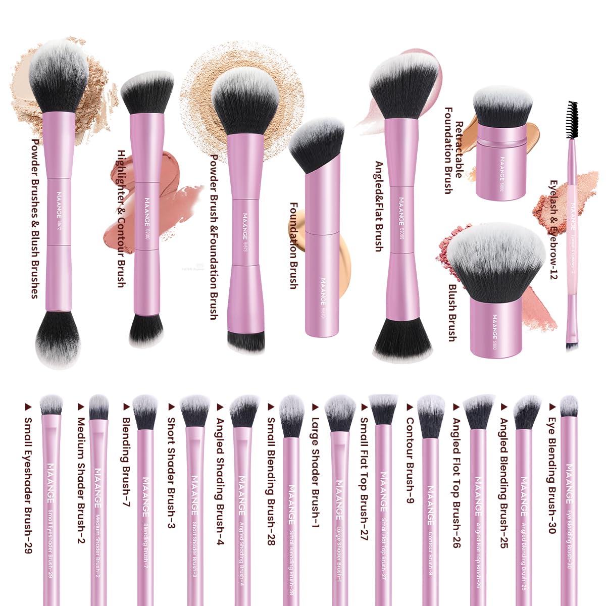 MAANGE makeup brush set with carrying case