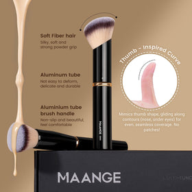 MAANGE Makeup Brushes close-up of aluminum handle