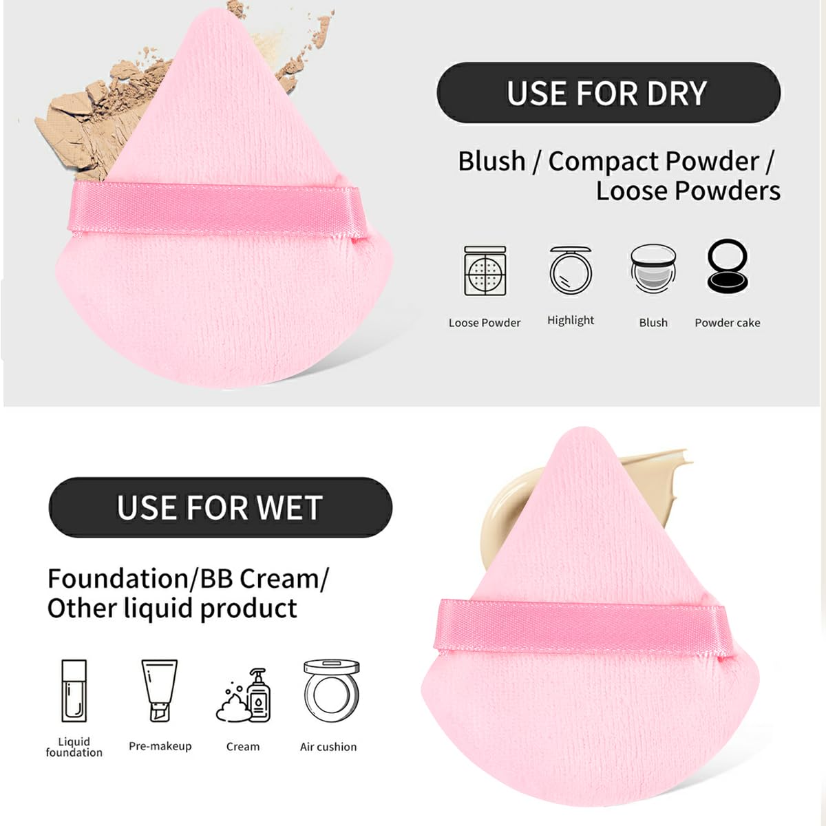 MAANGE mini thumb puffs and makeup remover puffs