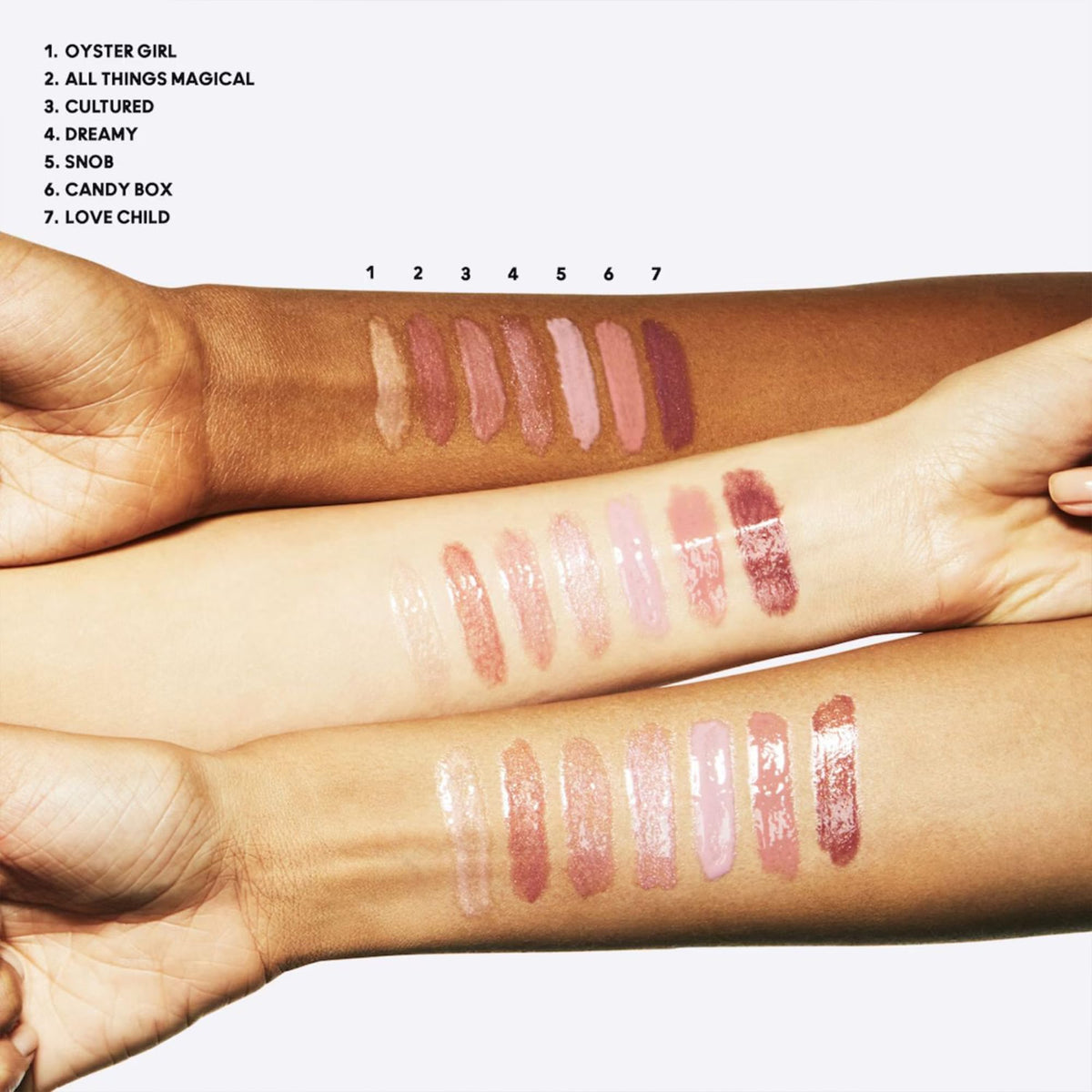 MAC Lipglass LOVECHILD in a makeup setting