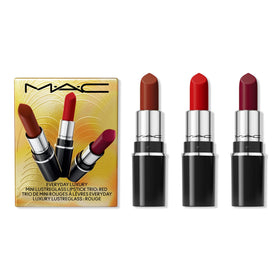 MAC Mini Lustreglass Lipstick Trio in holiday packaging