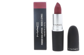 MAC Powder Kiss Lipstick Burning Love packaging