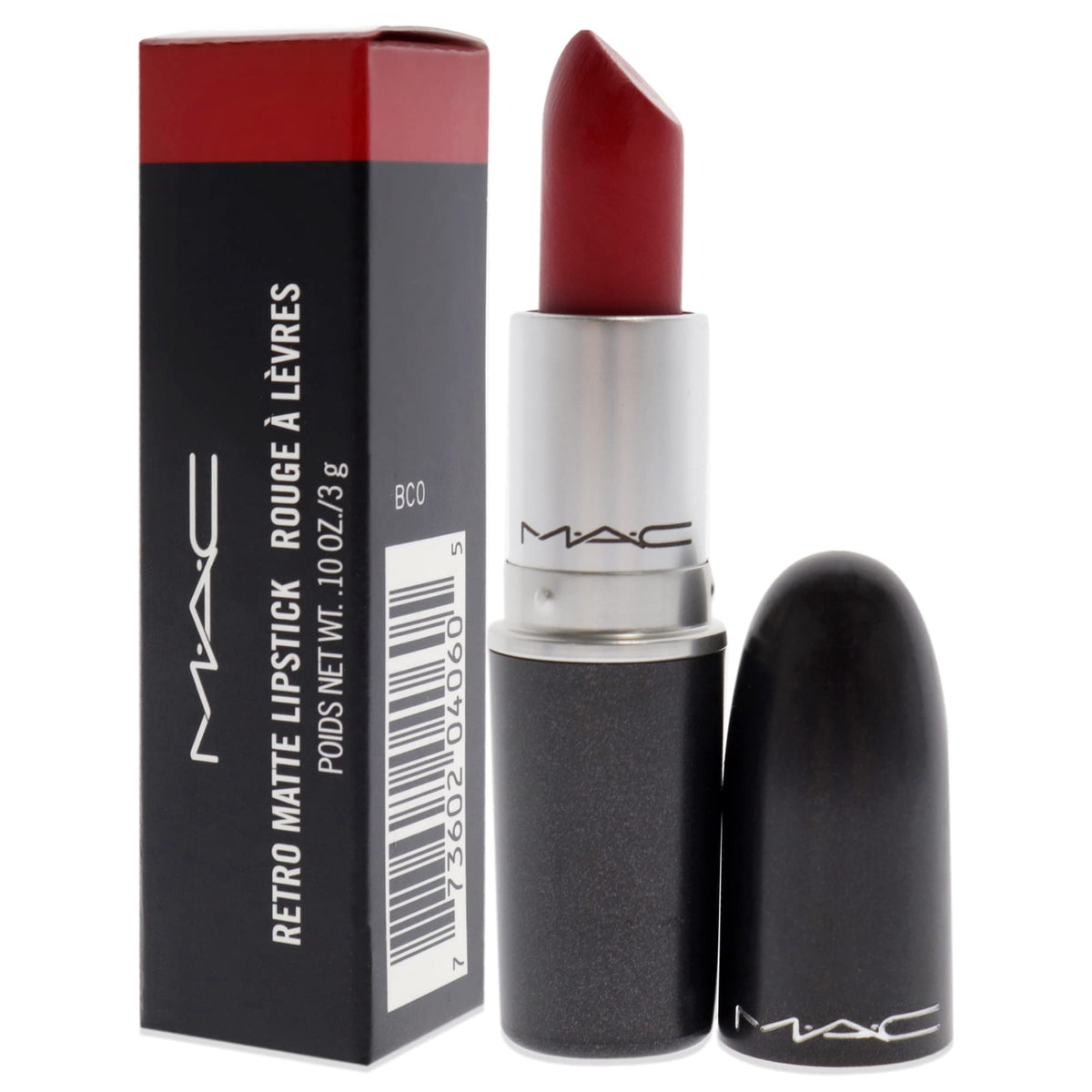 MAC Ruby Woo Lipstick in packaging
