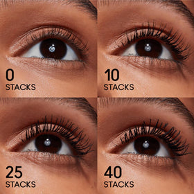 MAC Stack Superstack Mascara with brush and product in hand