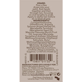 Macadamia Professional Nourishing Hair Repair Oil back view