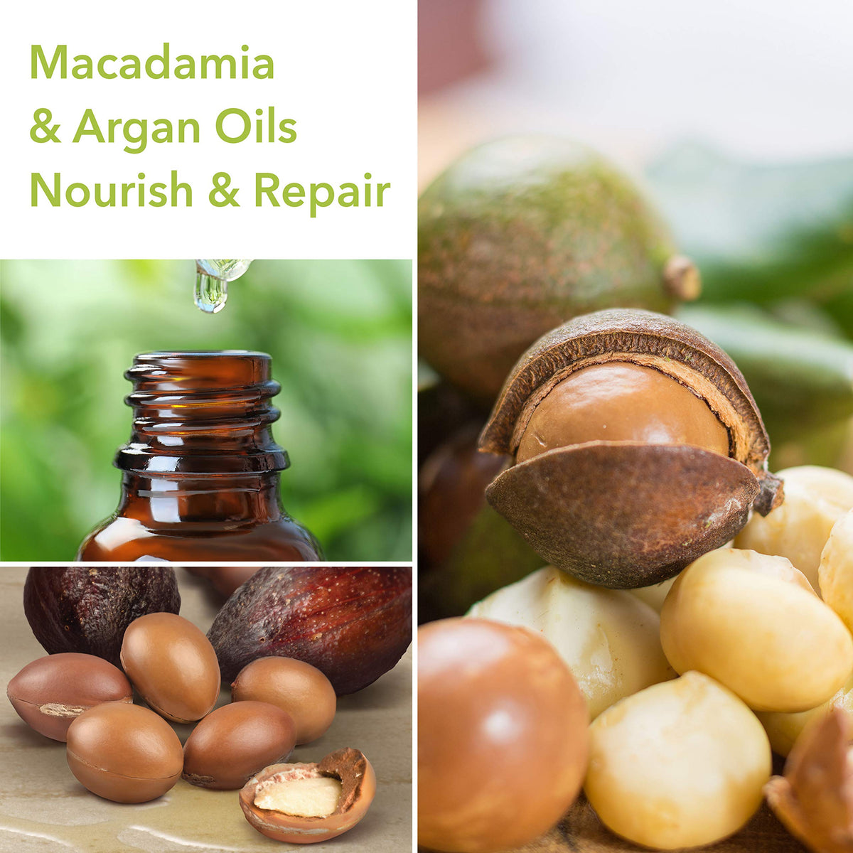 Macadamia Professional Nourishing Hair Repair Oil on a wooden surface