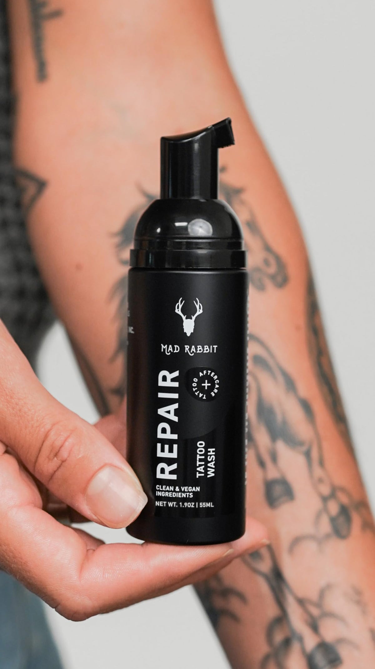 Mad Rabbit Tattoo Aftercare Soap in bathroom setting