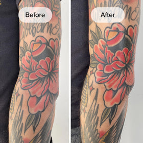Mad Rabbit Tattoo Balm on a wooden surface