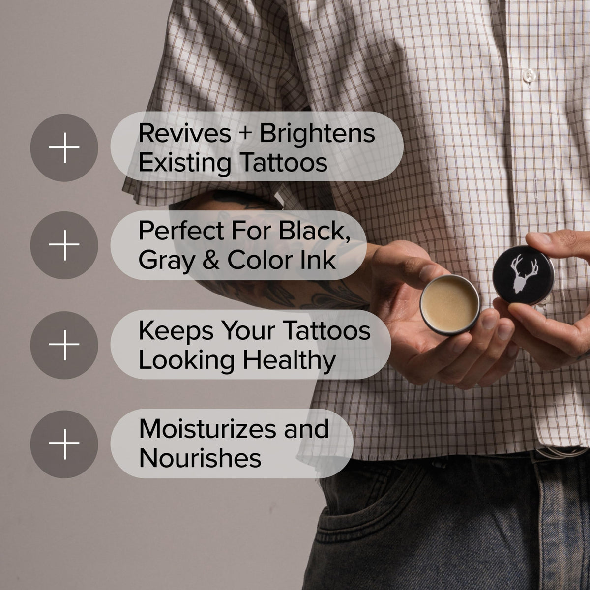 Mad Rabbit Tattoo Balm with ingredients list on the back