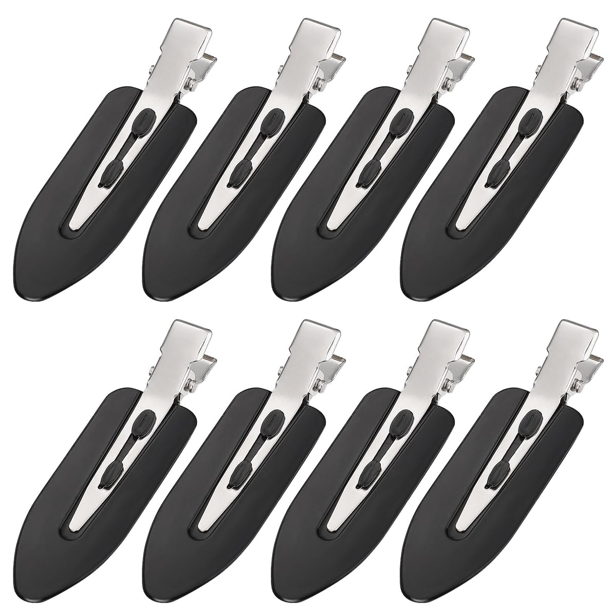 MADHOLLY 8Pcs Creaseless Hair Clips black front view