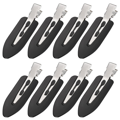 MADHOLLY 8Pcs Creaseless Hair Clips black front view