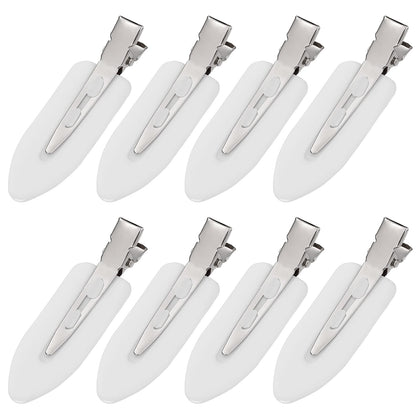 MADHOLLY 8Pcs Creaseless Hair Clips white front view