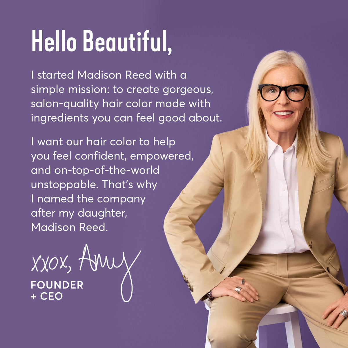 Madison Reed hair dye application process with model