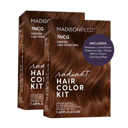 Madison Reed Radiant Hair Color Kit 7NCG Light Golden Copper front view
