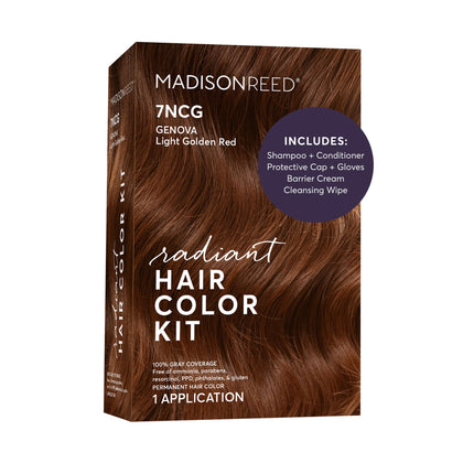 Madison Reed Radiant Hair Color Kit 7NCG Light Golden Copper packaging front view