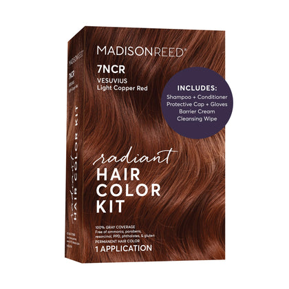 Madison Reed Radiant Hair Color Kit 7NCR Light Copper Red packaging front view